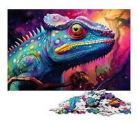 Puzzle Caméléon Lumineux 1000 Pièces pour Adultes Jeu Éducatif Défi Jouet Secret Père Noël Cadeaux 1000 PCS (75x50cm)