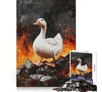 Puzzle Canard Blanc dans la Lave 1000 Pièces Réflexion Entraînement Plaisir Détente Bords Définis Surprise d'anniversaire (38x52cm)