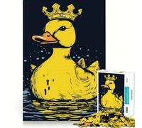 Puzzle Canard en Caoutchouc avec Couronne 1000 Pièces pour Adolescents Jeu de Logique Stimulant Détente Mentale Bords Clairs Cadeau Élégant (50x75cm)