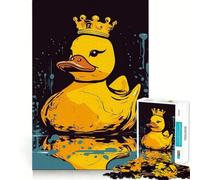 Puzzle Canard en Caoutchouc avec Couronne pour Adultes, 1000 pièces, Exercice cérébral Relaxant, Collection d'art aux Bords précis (50x75cm)