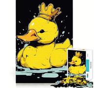 Puzzle Canard en Caoutchouc avec Couronne pour Adultes, 1000 pièces, Jeu de réflexion, Loisir Calme, à Assembler, Cadeau de Noël (38x52cm)