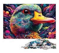 Puzzle Canard Mignon et coloré 1000 pièces Puzzle Impossible pour Adultes Idéal pour Les Adolescents et Les collectionneurs, Cadeau de Voyage, Activité familiale 26x38cm / 10,23x14,96 Pouces