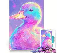 Puzzle Canard Rose 1000 Pièces pour Adultes Renforce la Mémoire Moments Chaleureux Bords Nets Cadeau Exquis (38x26cm)