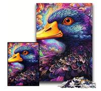 Puzzle Canard Violet Coloré 1000 Pièces Cadeaux Puzzles Défis Cérébraux Jeu Décoratif Bricolage, Jouet Interactif Familial Taille 50x75cm