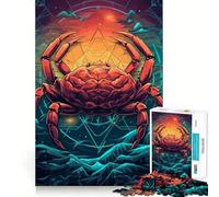 Puzzle Cancer du Zodiaque pour Adolescents 1000 pièces Jeu Stimulant l'esprit Pièces nettes et sans bavures Facile à Apprendre pour Toute la Famille (38x26cm)