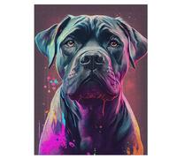 Puzzle Cane Corso coloré 500 Pièces pour Adolescents Puzzles Créatif en Bois Jouet Jeu Familial Difficulté Défi 55×41cm
