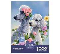 Puzzle Caniche 1000 Pièces en Carton pour Adultes Jeu D’activité Intérieure Puzzles Deux Caniches Cadeau Adulte Home Decor 70x50cm/1000pcs