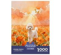 Puzzle Caniche 1000 Pièces pour Adultes Et Enfants, Défi Ludique Et Familial, Puzzle Mer de Fleurs Jaune, DéCoration, Idée Cadeau 38x26cm/1000pcs