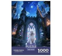 Puzzle Caniche 1000 Pièces pour Adultes Et Enfants, Jeu-éducatif, Puzzle Ancient Château, Home Decor, Cadeau Anniversaire 70x50cm/1000pcs