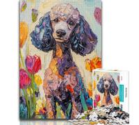Puzzle Caniche 1000 pièces pour Adultes, Jeux d'activités familiales stimulants, Jouet à Faire soi-même pour décoration Murale de la Maison, Cadeaux 38x26cm