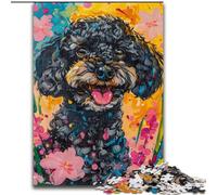 Puzzle Caniche Aquarelle 1000 pièces pour Adolescents, Jeux Amusants, décoration Murale, Cadeaux d'anniversaire et de Noël Uniques 50x75cm