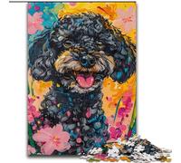 Puzzle Caniche Aquarelle pour Adultes 1000 pièces, Un défi Difficile à relever pour Toute la Famille 26x38cm