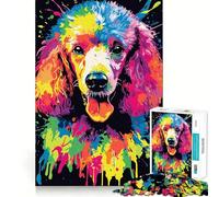 Puzzle Caniche Arc-en-Ciel pour Adolescents 1000 Pièces Jeu de Logique Transparente Découpe Parfaite Surprise d'anniversaire (38x52cm)