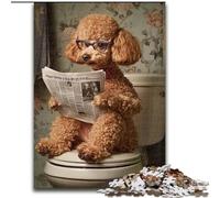 Puzzle Caniche aux Toilettes pour Adultes 1000 pièces, Jouets addictifs pour la décoration de la Maison, 50x75cm
