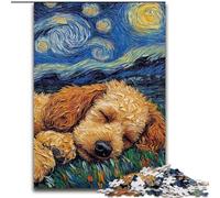 Puzzle Caniche Ciel Nocturne 1000 Pièces pour Adolescents, Activités Familiales Amusantes à la Maison, Cadeau d'anniversaire, Cadeaux de Voyage (26x38cm)