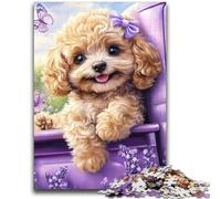Puzzle Caniche Lavande 1000 pièces pour Adolescents, Jeu Familial Anti-Stress, défi Difficile, Superbes Cadeaux et Jouets (38x52cm)
