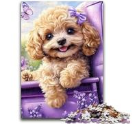 Puzzle Caniche Lavande 1000 pièces pour Adultes et Adolescents, Jeu de réflexion, décoration Murale, Cadeaux d'anniversaire et de Noël Uniques (38x26cm)