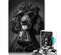 Puzzle Caniche Noir 1000 pièces pour Adultes, Jeu Familial Anti-Stress, défi Difficile, Superbes Cadeaux et Jouets (50x75cm)