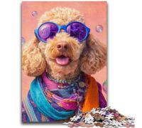 Puzzle Caniche Tendance 1000 pièces pour Adultes et Adolescents, Jeux éducatifs, décoration d'intérieur, idéal pour la décoration de Bureau (38x26cm)