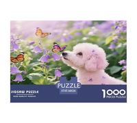 Puzzle Caniche Toy 1000 Pièces pour Adultes Et Enfants, Défiant Et Stimulant, Puzzle Fleurs Violettes, Home Decor, Cadeau Adulte 38x26cm/1000pcs