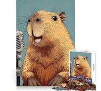 Puzzle Capybara Chanteur avec Microphone pour Adultes 1000 Pièces Exercice Cognitif Divertissement Apaisant sans Bords Assourdissants Cadeau Festif (38x26cm)