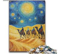 Puzzle Caravane du désert avec chameaux pour Adolescents, 2000 pièces, pour Un Moment de détente inoubliable Chaque pièce est Unique - Jeu Familial Stimulant (70x100cm)