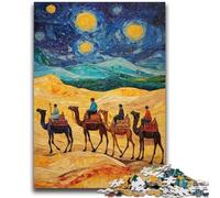 Puzzle Caravane du désert avec chameaux pour Adultes 1000 pièces, Jeu éducatif, Jouet de défi, idéal comme Cadeau pour Toute la Famille (50x75cm)