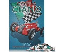 Puzzle carré 1000 pièces Alfa Corse Coppa Ciano 1939 Livorno pour Adultes et Enfants, Cadeaux de Noël (75 x 50 cm)
