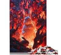 Puzzle carré 1000 pièces Apocalypse de lapin pour adultes et puzzle en bois jeu éducatif 1000 pièces (75 x 50 cm)