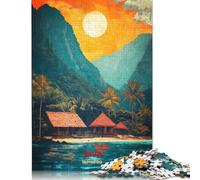 Puzzle carré 1000 pièces avec Affiche d'art Java pour Adultes, Puzzles en Bois, Jouets de Divertissement Familial, 1000 pièces (75 x 50 cm)