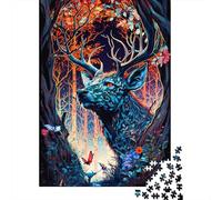 Puzzle carré 1000 pièces Cerf Enchanté pour Adultes et Puzzles en Bois pour Cadeaux de Noël 1000 pièces (75 x 50 cm)