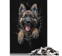 Puzzle carré 1000 pièces Chien d'élan norvégien pour Adultes, Jeu éducatif en Bois pour Enfants (75 x 50 cm)