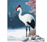 Puzzle carré 1000 pièces Cigogne hivernant pour Adultes Puzzles en Bois Jeux de défi Uniques 1000 pièces (75 x 50 cm)
