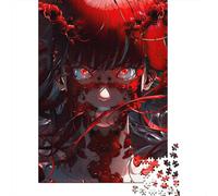 Puzzle carré 1000 pièces en Bois, Motif Ombre Rouge Sang, pour Adultes et Enfants (75 x 50 cm).