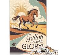 Puzzle carré 1000 pièces « Galop vers la Gloire » pour Adultes et Enfants, 75 x 50 cm, idéal comme Cadeau de Noël.