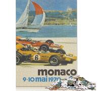 Puzzle carré 1000 pièces Grand Prix de Monaco 1970 pour Adultes, Puzzles en Bois, Jeux de défi Uniques, 1000 pièces (75 x 50 cm)