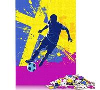 Puzzle carré 1000 pièces représentant Une Silhouette de Joueur de Football suédois pour Adultes et Puzzles en Bois, Jouets éducatifs et Jeux familiaux, 1000 pièces (75 x 50 cm)