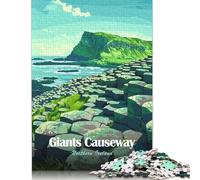 Puzzle carré 500 pièces Chaussée des Géants, Irlande du Nord, pour Adultes, Puzzles en Bois, Jeux de défi Uniques, 500 pièces (52 x 38 cm)
