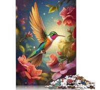 Puzzle carré 500 pièces Colibri enchanté pour Adultes Puzzles en Bois Jeux de défi Uniques 500 pièces (52 x 38 cm)