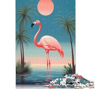 Puzzle carré 500 pièces Flamant Rose Tropical 03 pour Adultes, Puzzle en Bois, Jouet de Divertissement Familial, 500 pièces (52 x 38 cm)