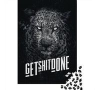 Puzzle carré 500 pièces « Get Shit Done » pour Adultes et Enfants, Jeu de Puzzle en Bois 500 pièces (52 x 38 cm)