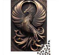 Puzzle carré 500 pièces Phoenix Flamme éternelle pour Adultes Puzzles en Bois Jeux de défi Uniques 500 pièces (52 x 38 cm)