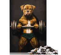 Puzzle carré 500 pièces Pitbull Bar Power pour adultes, puzzle en bois, jeu pratique de 500 pièces (52 x 38 cm)