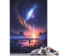 Puzzle carré 500 pièces Starfall Twilight Scene pour Adultes, Jeu éducatif en Bois pour Enfants (500 pièces, 52 x 38 cm)
