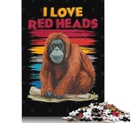 Puzzle carré Amusant et créatif de 1 000 pièces représentant Un Orang-outan, idéal pour Adultes, en Bois, Jouets éducatifs (75 x 50 cm).