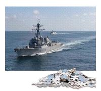Puzzle carré Arleigh Burke Destroyer de 1000 pièces pour Adultes et Jeux éducatifs en Bois, 1000 pièces (75 x 50 cm)