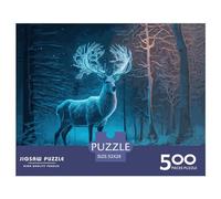 Puzzle carré Cerf Magique 500 pièces pour Adultes Puzzles en Bois Puzzle éducatif Jeu Familial 500 pièces (52 x 38 cm)