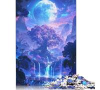 Puzzle carré créatif 1000 pièces Cœur de la forêt sacrée pour Adultes et Jouets éducatifs en Bois 1000 pièces (75 x 50 cm)