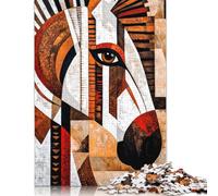 Puzzle carré créatif 1000 pièces Motif zèbre Africain pour Adultes et Puzzles en Bois, Jeu Stimulant 1000 pièces (75 x 50 cm)