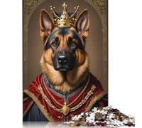 Puzzle carré créatif 1000 pièces représentant Le Roi Berger Allemand pour Adultes, Puzzles en Bois, Jeux de défi Uniques, 1000 pièces (75 x 50 cm)